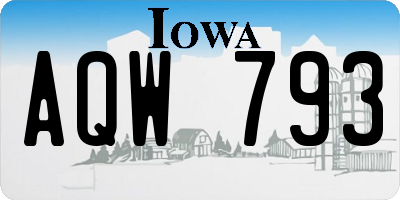 IA license plate AQW793