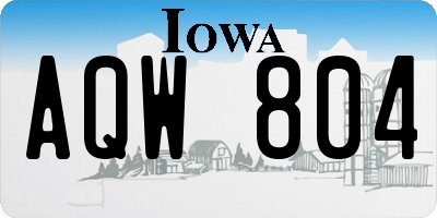 IA license plate AQW804