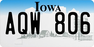 IA license plate AQW806
