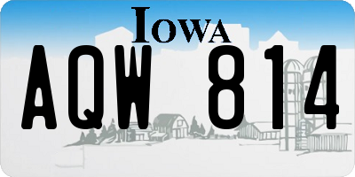 IA license plate AQW814