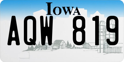 IA license plate AQW819