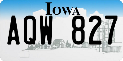 IA license plate AQW827