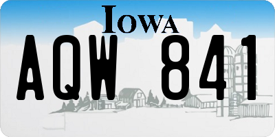IA license plate AQW841