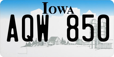IA license plate AQW850