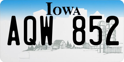 IA license plate AQW852