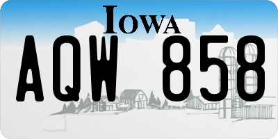 IA license plate AQW858