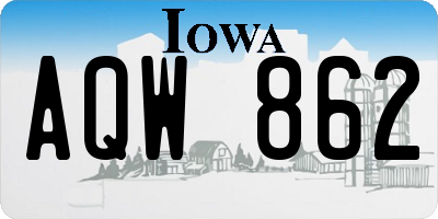 IA license plate AQW862
