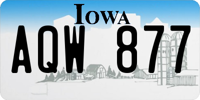 IA license plate AQW877