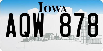 IA license plate AQW878