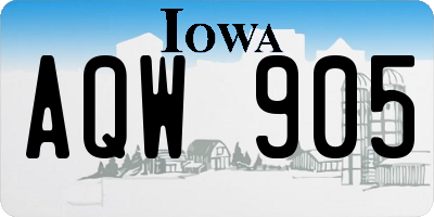 IA license plate AQW905