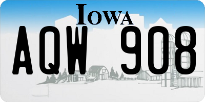 IA license plate AQW908