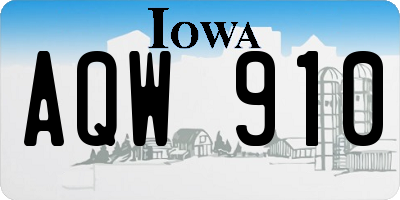 IA license plate AQW910