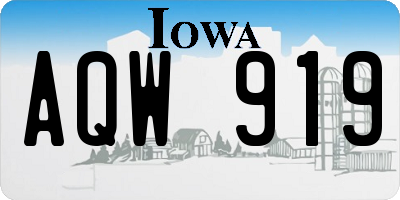 IA license plate AQW919