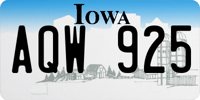 IA license plate AQW925