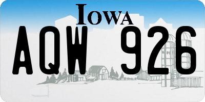 IA license plate AQW926
