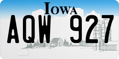 IA license plate AQW927