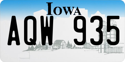 IA license plate AQW935