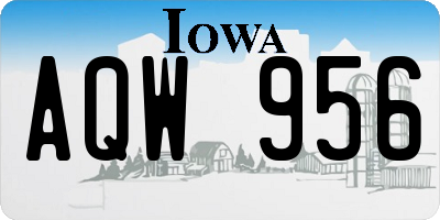IA license plate AQW956