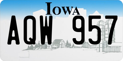 IA license plate AQW957