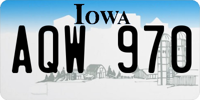IA license plate AQW970