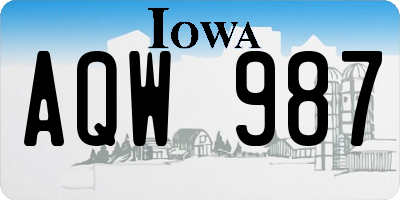 IA license plate AQW987