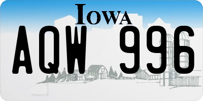 IA license plate AQW996