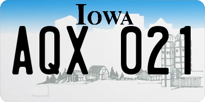IA license plate AQX021