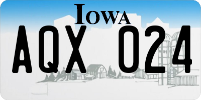 IA license plate AQX024