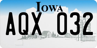 IA license plate AQX032