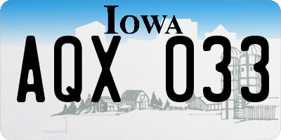 IA license plate AQX033