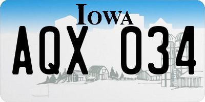 IA license plate AQX034