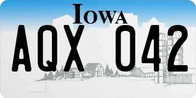 IA license plate AQX042