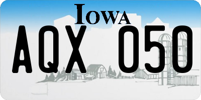 IA license plate AQX050