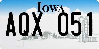 IA license plate AQX051
