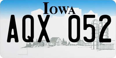 IA license plate AQX052