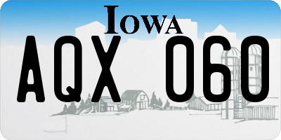 IA license plate AQX060