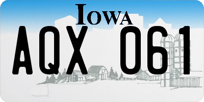 IA license plate AQX061