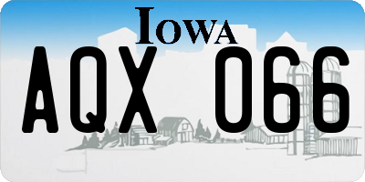 IA license plate AQX066