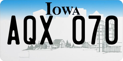IA license plate AQX070