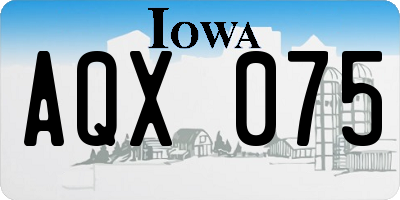 IA license plate AQX075