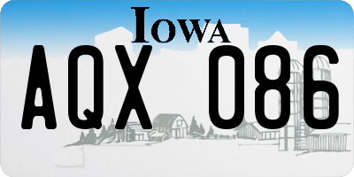 IA license plate AQX086