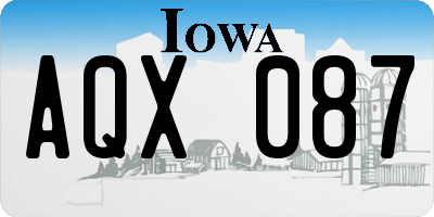 IA license plate AQX087