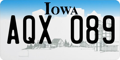 IA license plate AQX089