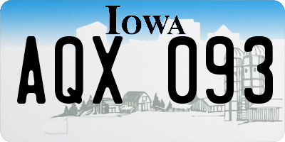 IA license plate AQX093