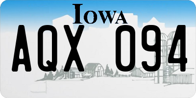 IA license plate AQX094