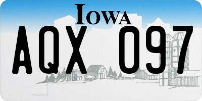 IA license plate AQX097