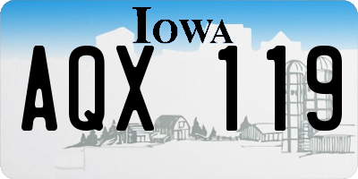 IA license plate AQX119