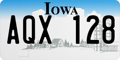 IA license plate AQX128
