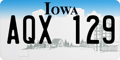 IA license plate AQX129