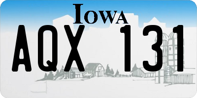 IA license plate AQX131